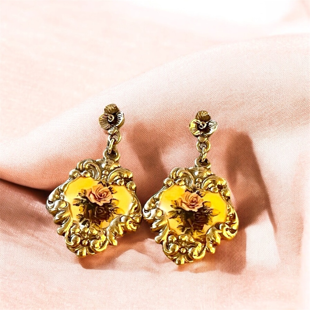 Vintage 1928 Victorian-Style 14KT Gold-Filled Post Earrings